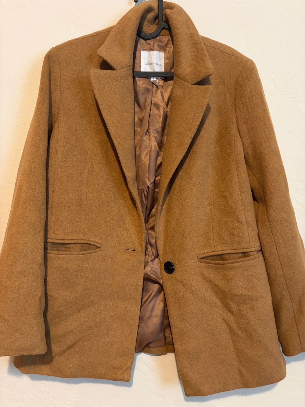 Avec Les Filles Single-Button Wool-Blend Blazer